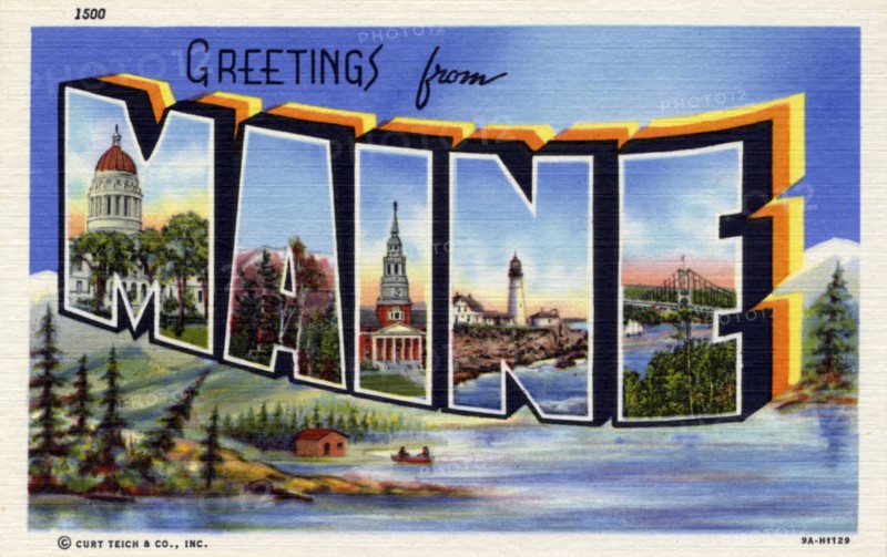 'Greetings from Maine', postcard, 1939. Artist: Unknown