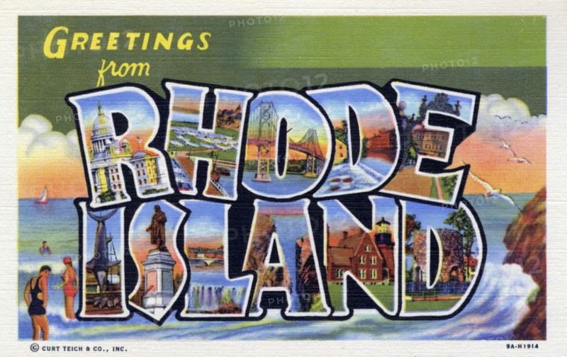 'Greetings from Rhode Island', postcard, 1939. Artist: Unknown