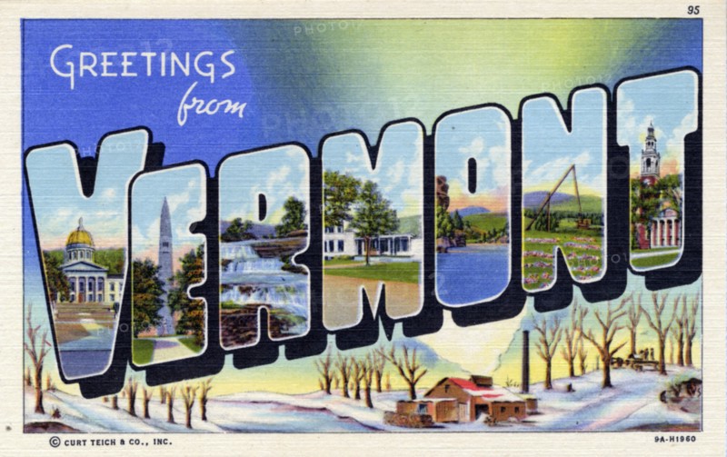 'Greetings from Vermont', postcard, 1939. Artist: Unknown