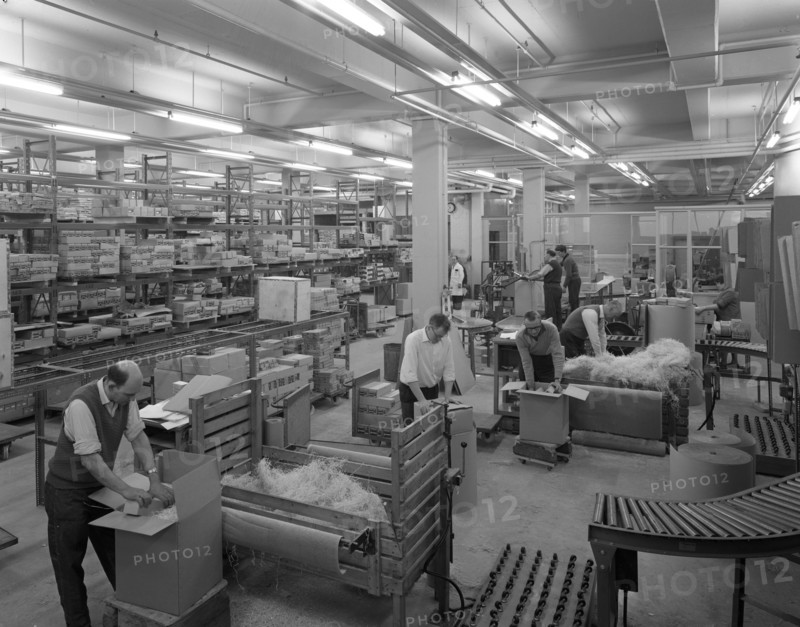 Boxes being packed ready for distribition, Stanley Tools, Sheffield, South Yorkshire, 1967. Artist: Michael Walters