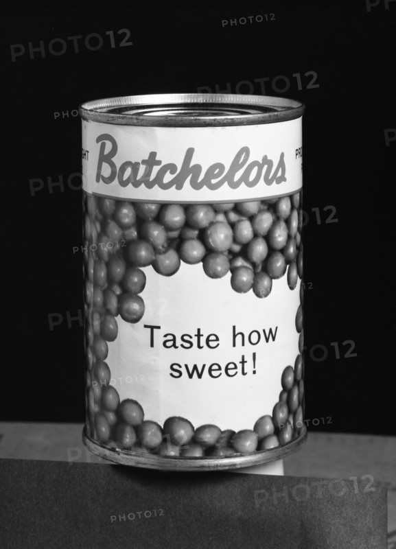 Batchelors Peas tin, 1963.  Artist: Michael Walters