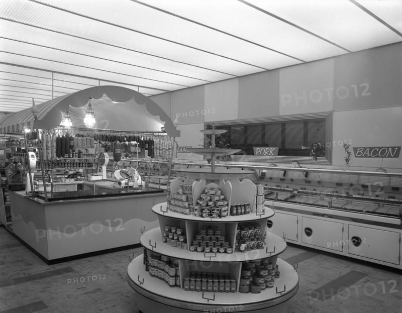 Barnsley Co-op, butchery department, 1957. Artist: Michael Walters