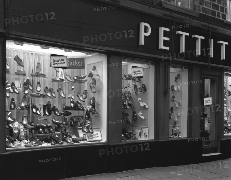 Wearra shoes, shop window display, Mexborough, South Yorkshire, 1960.  Artist: Michael Walters
