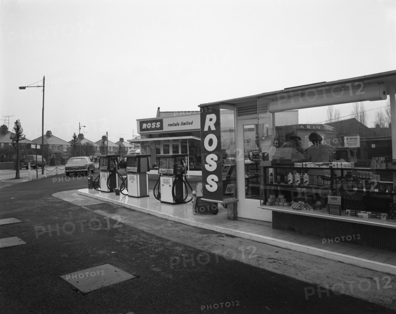 A petrol station forecourt, Grimsby, Lincolnshire, 1965.  Artist: Michael Walters