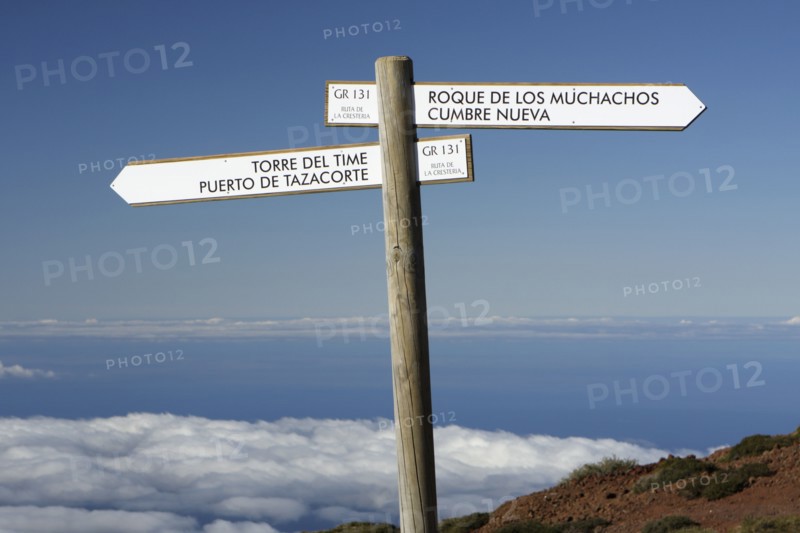 Signpost, Parque Nacional de la Caldera de Taburiente, La Palma, Canary Islands, Spain, 2009.