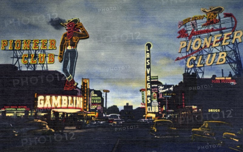 Neon signs of the Pioneer Club, Las Vegas, Nevada, USA, 1951. Artist: Unknown