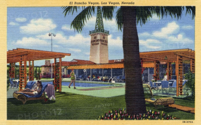 'El Rancho Vegas, Las Vegas, Nevada', postcard, 1943. Artist: Unknown