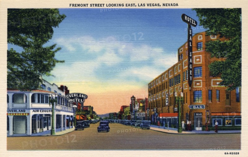'Fremont Street Looking East, Las Vegas, Nevada', postcard, 1936. Artist: Unknown