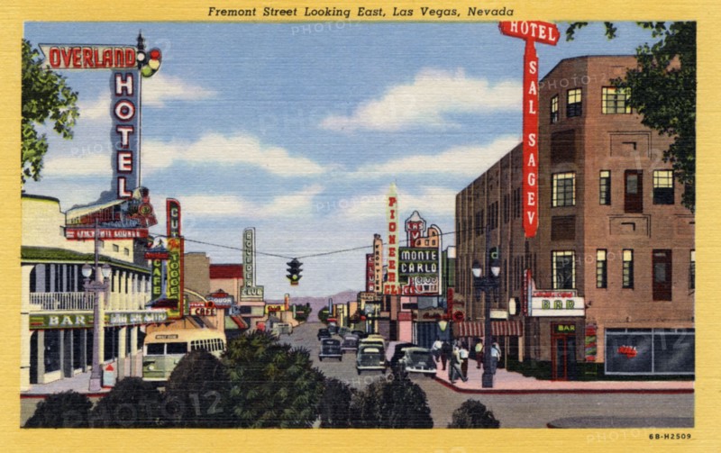 'Fremont Street looking East, Las Vegas, Nevada', postcard, 1946. Artist: Unknown