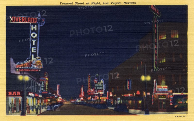 'Fremont Street at Night , Las Vegas, Nevada', postcard, 1946. Artist: Unknown