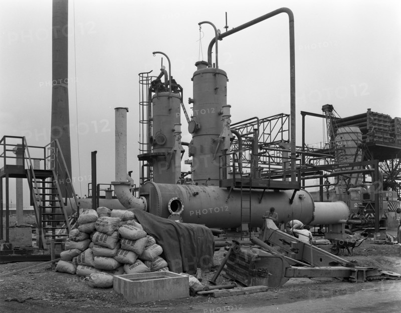 Sulphur recovery plant under construction at the Coleshill Gas Works, Warwickshire, 1962. Artist: Michael Walters