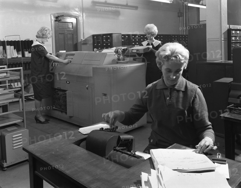 Hollerith data machine in an office at the Edgar Allen Steel Co, Sheffield, South Yorkshire, 1963. Artist: Michael Walters