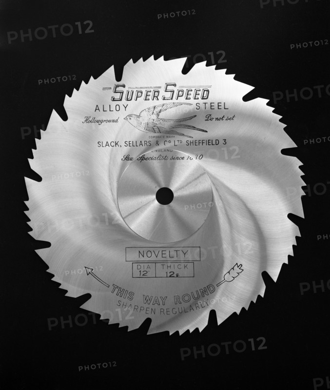 Sheffield steel product: a Slack Sellars saw blade, 1963.  Artist: Michael Walters