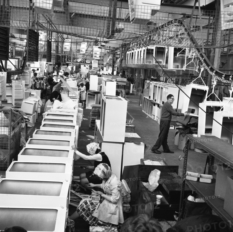 Refrigerators being assembled at the GEC in Swinton, South Yorkshire, 1963.  Artist: Michael Walters