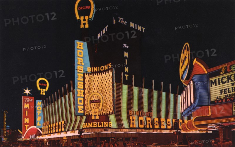 Fremont Street at night, Las Vegas, Nevada, USA, 1968. Artist: Unknown