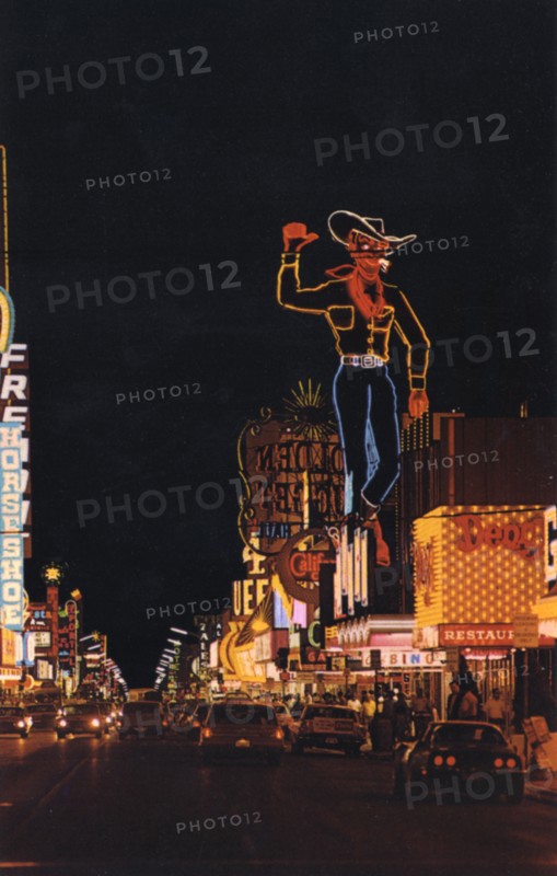 Fremont Street at night, Las Vegas, Nevada, USA, 1968. Artist: Unknown