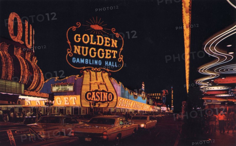 Fremont Street at night, Las Vegas, Nevada, USA, 1968. Artist: Unknown