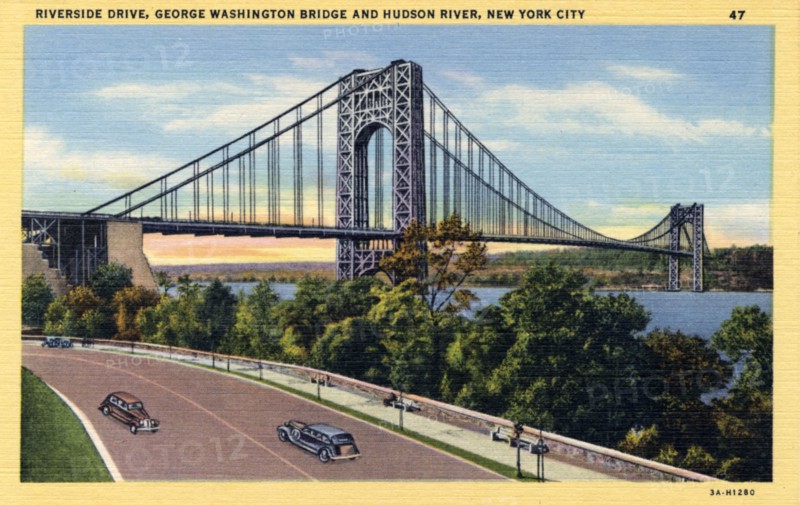 Riverside Drive and the George Washington Bridge, New York City, New York, USA, 1933. Artist: Unknown