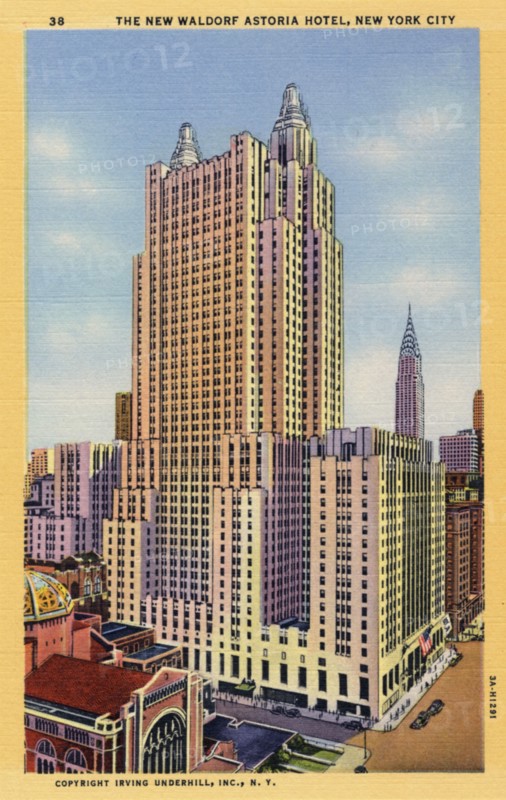 The New Waldorf Astoria Hotel, New York City, New York, USA, 1933. Artist: Unknown