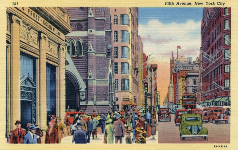 Fifth Avenue, New York City, New York, USA, 1937. Artist: Unknown