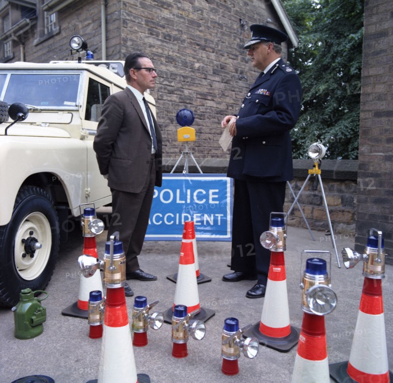 Derbyshire Police Commissioner taking delivery of two new Land Rovers, Matlock, Derbyshire, 1969. Artist: Michael Walters