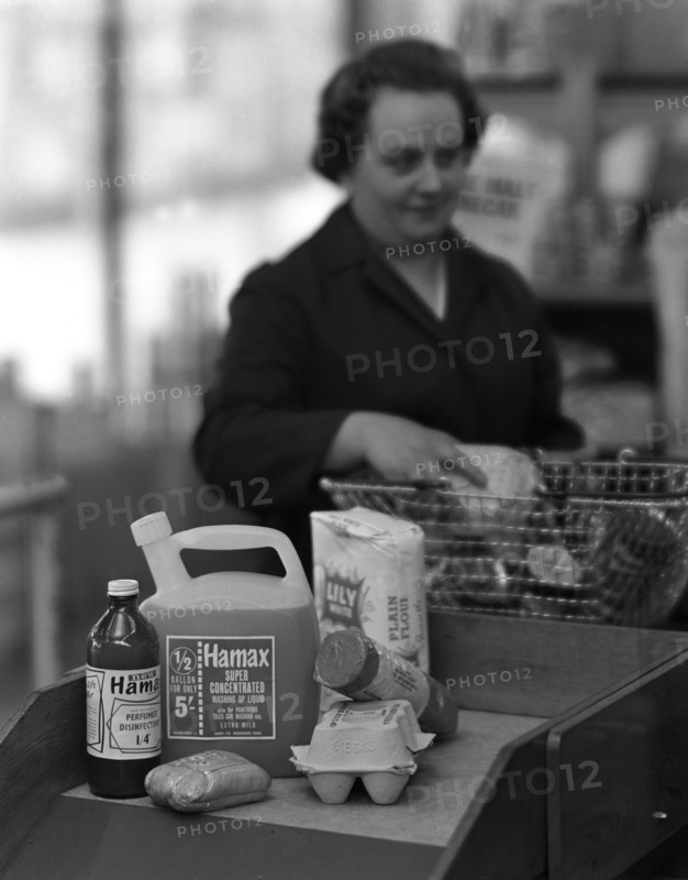 Supermarket checkout, Mexborough, South Yorkshire, 1966. Artist: Michael Walters