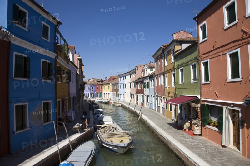 Canal on the island of Burano, Venice, Italy. Artist: Samuel Magal