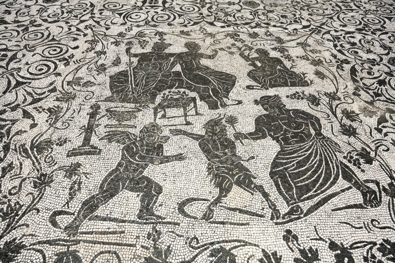 Mosaic on the floor of the House of Bacchus and Arianna, Ostia Antica, Italy. Artist: Samuel Magal