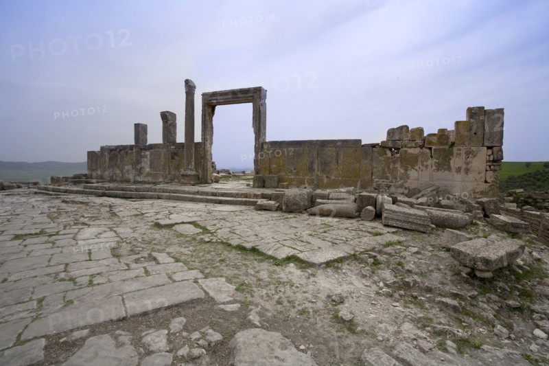 A temple in Dougga (Thugga), Tunisia. Artist: Samuel Magal