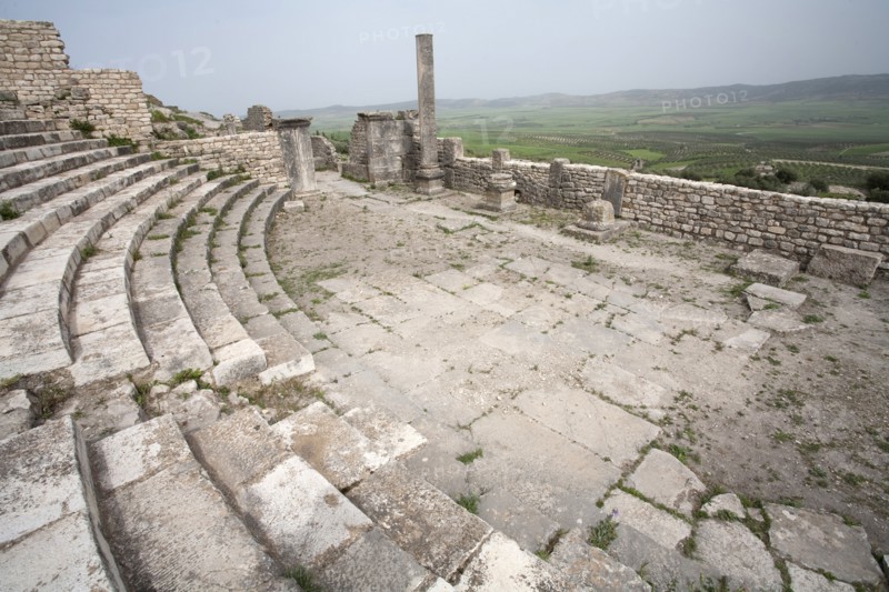 The auditorium (small theatre) at Dougga (Thugga), Tunisia. Artist: Samuel Magal