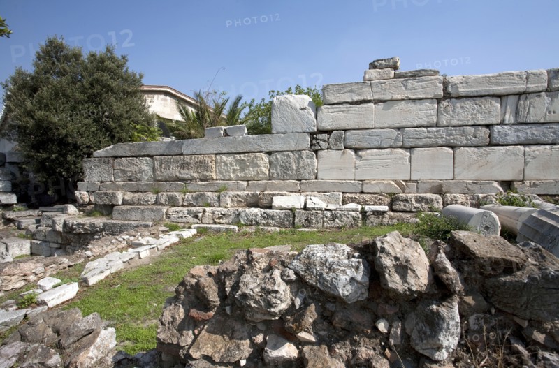 A Roman fortification wall in the Greek Agora of Athens, Greece. Artist: Samuel Magal