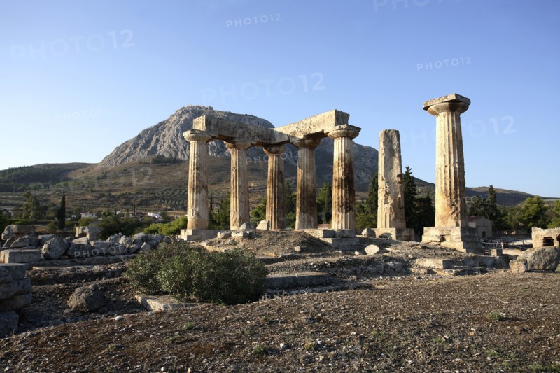 The Temple of Apollo at Corinth, Greece. Artist: Samuel Magal