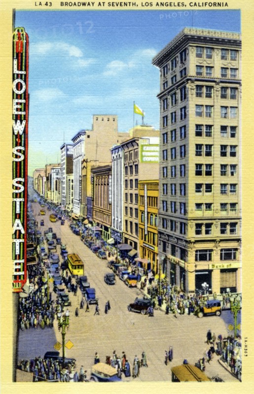 Broadway at 7th Street, Los Angeles, California, USA, 1931. Artist: Unknown