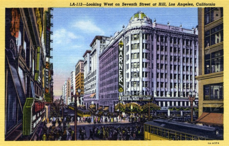 Looking west on 7th Street at Hill Street, Los Angeles, California, USA, 1931. Artist: Unknown