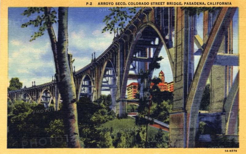 Arroyo Seco and the Colorado Street Bridge, Pasadena, California, USA, 1931. Artist: Unknown