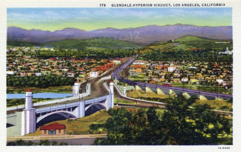 Glendale-Hyperion Viaduct, Los Angeles, California, USA, 1931. Artist: Unknown