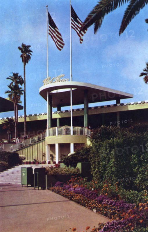 Clubhouse entrance, Hollywood Park Racetrack, Inglewood, Los Angeles, California, USA, 1953. Artist: Unknown