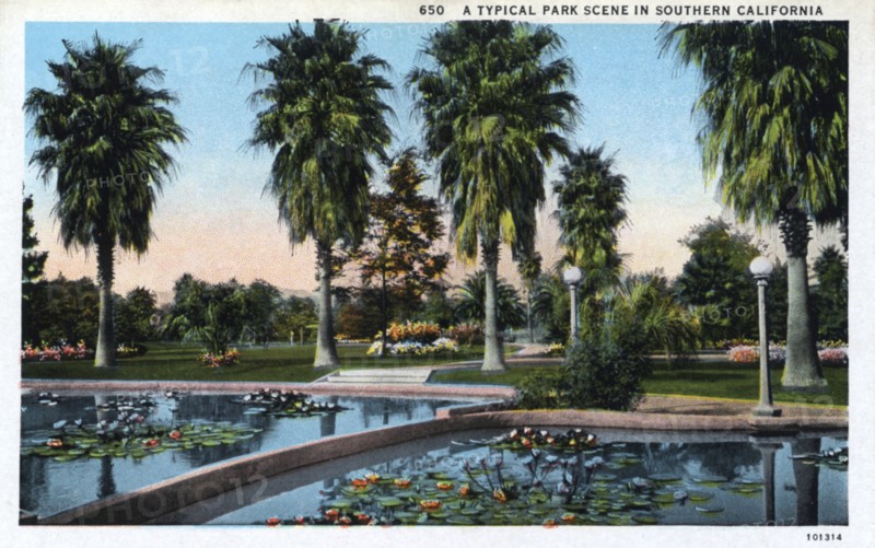 'A Typical Park Scene in Southern California', USA, 1924. Artist: Unknown