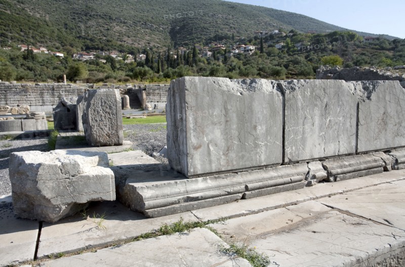 The Temple and Altar of Asklepios, Messene, Greece. Artist: Samuel Magal
