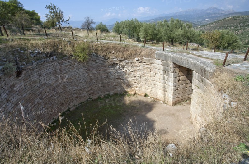A tholos tomb with lions, Mycenae, Greece. Artist: Samuel Magal
