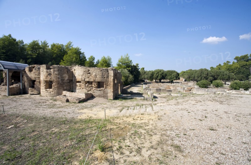 Roman houses in Olympia, Greece. Artist: Samuel Magal