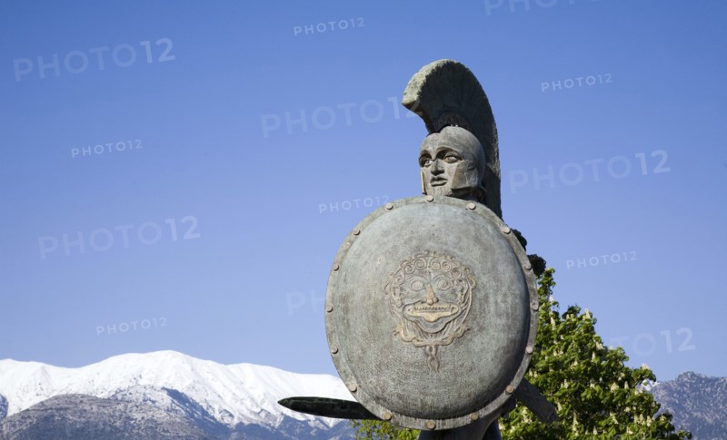 A statue of King Leonidas I, Sparta, Greece. Artist: Samuel Magal