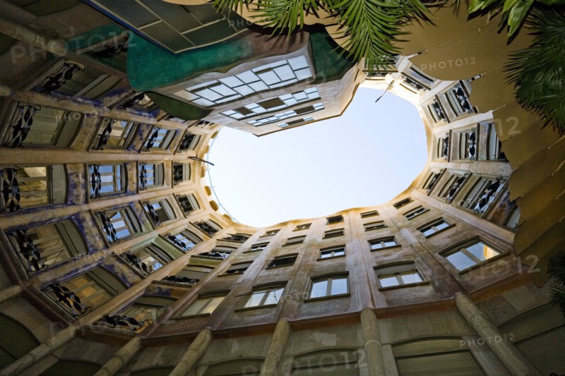 The inner courtyard of La Pedrera (Mila House), Barcelona, Spain, 2007. Artist: Samuel Magal