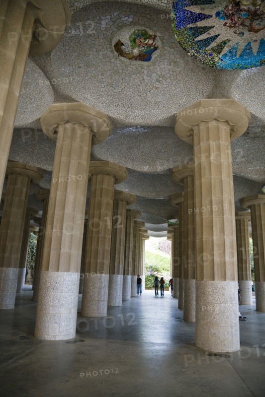 The Room of the Hundred Columns, Park Guell, Barcelona, Spain, 2007. Artist: Samuel Magal