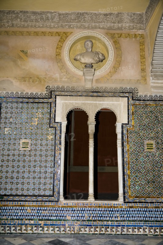 Double-arched (mullioned) window, House of Pilate, Seville, Andalusia, Spain, 2007. Artist: Samuel Magal