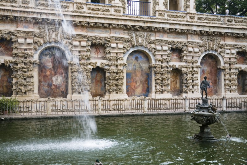 Fountain, the Alcazar, Seville, Andalusia, Spain, 2007. Artist: Samuel Magal