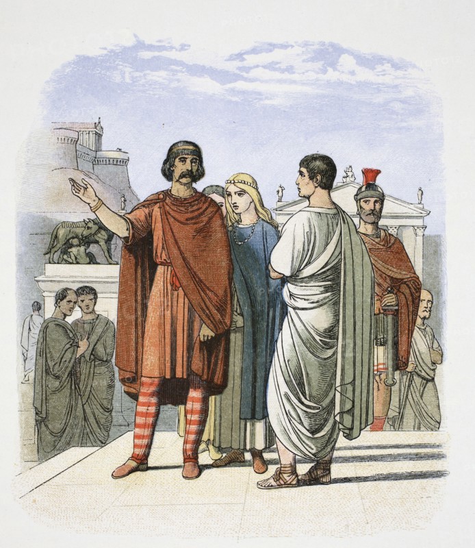 Caractacus in Rome, 52 (1864).  Artist: James William Edmund Doyle