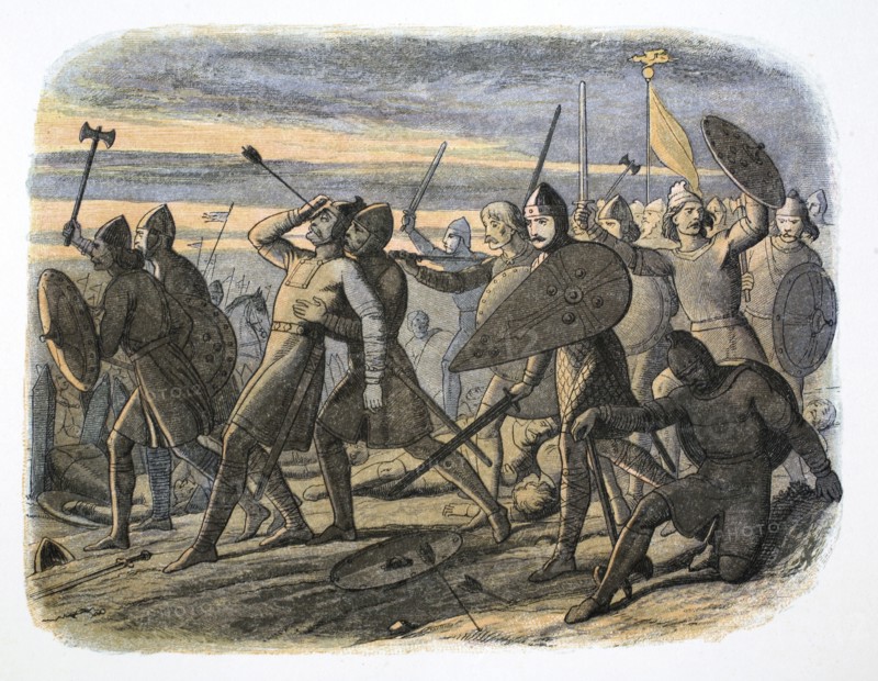 Death of King Harold, Battle of Hastings, 1066 (1864). Artist: James William Edmund Doyle