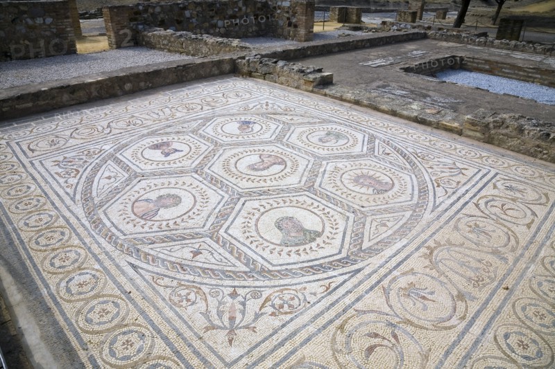 A mosaic in House 3, Italica, Spain, 2007. Artist: Samuel Magal