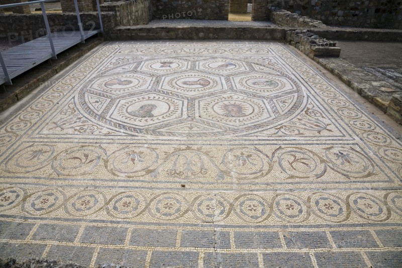 A mosaic in House 3, Italica, Spain, 2007. Artist: Samuel Magal